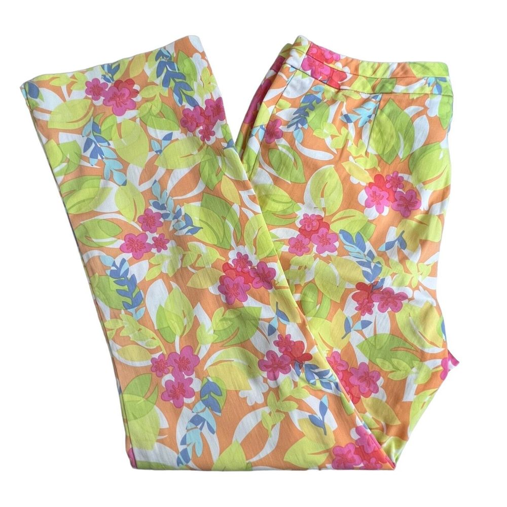 Sigrid Olsen Sport Womens‎ Multicolor Floral Mid Rise Straight Leg Pants 10